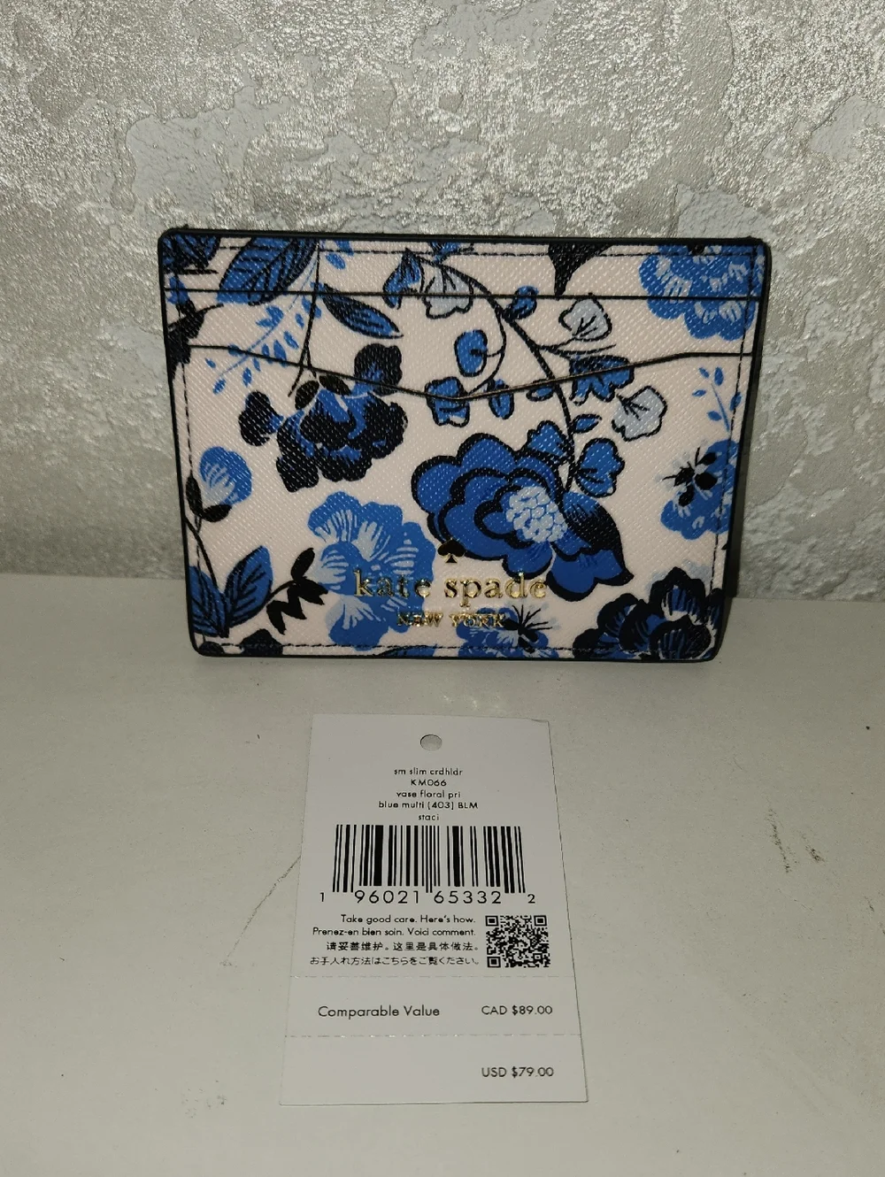 kate spade Blue Floral Cardholder Wallet